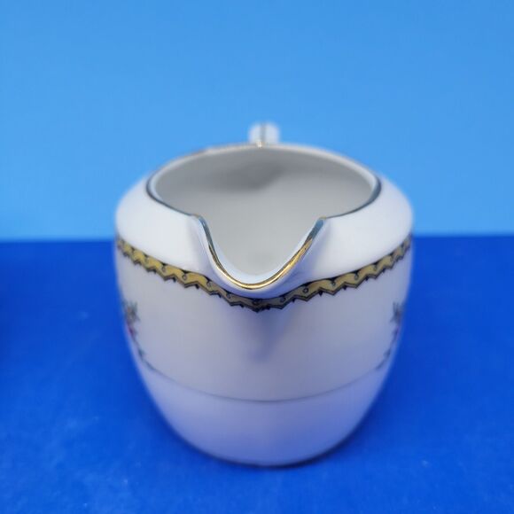 Noritake "M" Modjeska Creamer And Sugar Bowl With Matching Lid VGC c. 1920-1930s - Picture 9 of 16